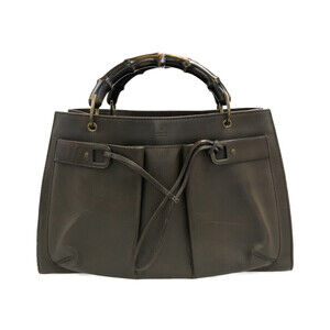 Gucci Bamboo Top Handle Leather Shoulder Bag Handbag